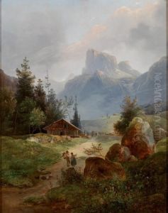 Prachtvolle Gebirgslandschaft by Wilhelm Steinfeld