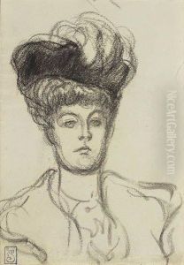 Femme Au Chapeau by Theophile Alexandre Steinlen