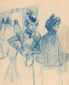Deux Elegantes by Theophile Alexandre Steinlen