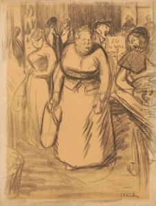 Femmes Sur Le Marche by Theophile Alexandre Steinlen