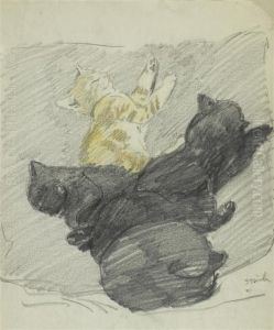 Five Sleeping Cats by Theophile Alexandre Steinlen