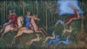 Scene De Chasse by Dimitri Semenovich Stelletsky