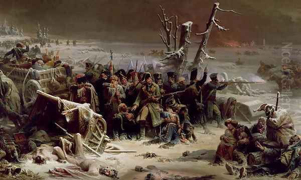 Marshal Ney Supporting the Rear Guard During the Retreat from Moscow, 1856 by Adolphe Yvon