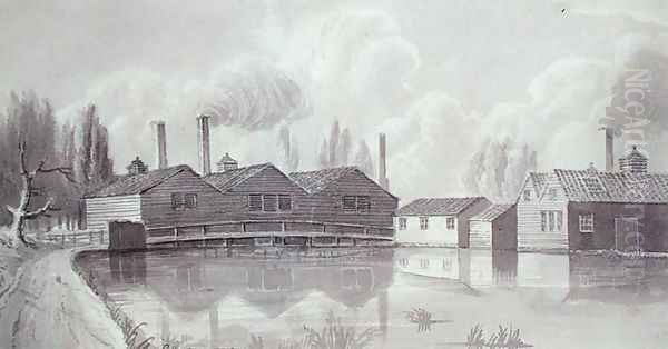 Copper Mills on the Wandle at Garrett, 1825 - view 1