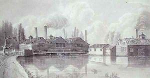 Copper Mills on the Wandle at Garrett, 1825 by Gideon Yates
