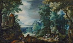 Waldlandschaft Mit Uberfall by Pieter Stevens