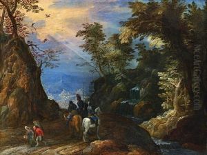 Landschaft Mit Berittenen Soldaten
