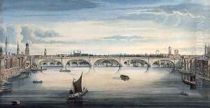 West view of New London Bridge and Old London Bridge, 1830 2 by Gideon Yates