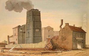 View of Clink Street Waterworks, Southwark, 1826 by Gideon Yates