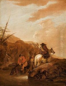 Mountain Landscape With Three Horsemen by Dirck Willemsz. Stoop