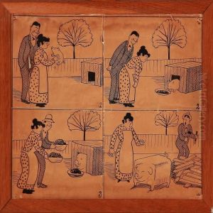 Man And Woman With A Pig