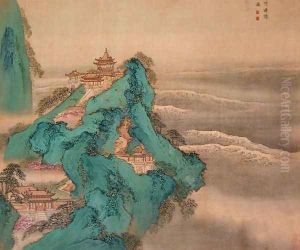 Mountainous landscape from an album of Figures, Landscape and Architecture, 1740 2 by Yuan Yao