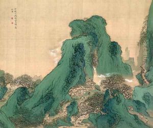 Mountainous landscape from an album of Figures, Landscape and Architecture, 1740 by Yuan Yao