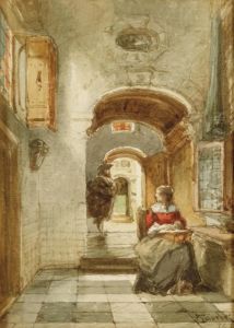 By The Window by Johannes Anthonie Balthasar Stroebel