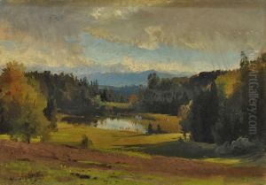 Moorsee In Vorgebirgslandschaft by Otto Struttzel