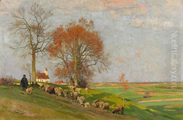 Landskap Med Herde Och Far - view 1