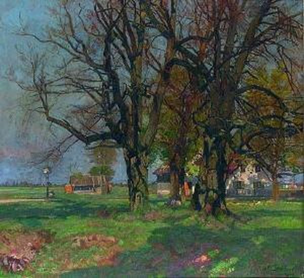 Bauernhaus Unter Baumen In
Fruhlingslandschaft - view 1