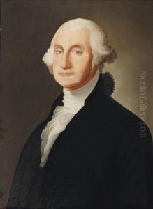 Portrait Of George Washington ,
First President Of The United States, Bust-length, In A Black Coat And A
White Chemise Portrait Of George Washington ,
First President Of The United States, Bust-length, In A Black Coat And A
White Chemise