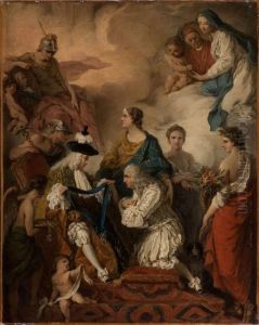 Le Duc De Saint-aignan Decorant Le Prince Vaini De L'ordre Du Saint-esprit by Pierre Subleyras