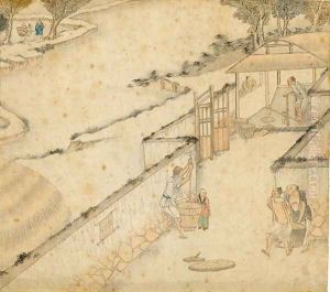 Husking, from Gengzhi tu (Pictures of Tilling and Weaving) by Tang Yin
