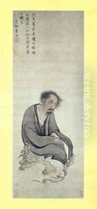 The Immortal Ge Changgeng sitting on his Three-legged Toad, 1506-10 by Tang Yin