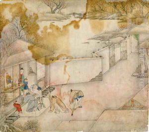 Giving thanks to the Ancestors, from Gengzhi tu (Pictures of Tilling and Weaving) by Tang Yin