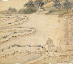 Bringing Water to the Paddy Fields, from Gengzhi tu (Pictures of Tilling and Weaving) by Tang Yin