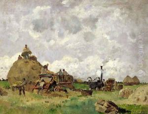 The Threshing Machine by Edmond Charles Joseph Yon