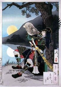 Hideyoshi (c.1536-98) Blowing a Conch Shell, from 100 Phases of the moon by Tsukioka Yoshitoshi