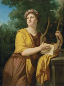 Terpischore Holding A Lyre by Joseph Benoit Suvee