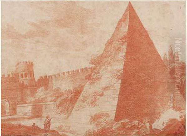 La Pyramide De Cestius Et La Porte Saint-paul, A Rome - view 1
