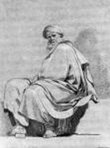A Seated Oriental, Turned To The Left by Joseph Benoit Suvee