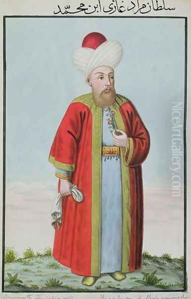 Amurath (Murad) II (1404-51) Sultan 1421-51, from A Series of Portraits of the Emperors of Turkey, 1808 - view 1