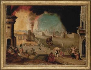 Aeneas Rescuing His Father Anchises From The Burning City Of Troy Aeneas Rescuing His Father Anchises From The Burning City Of Troy