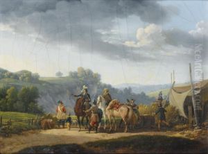 Halte De Cavaliers by Joseph Swebach-Desfontaines