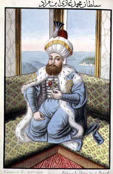 Mehmed II (1432-81) called 'Fatih', the Conqueror, from A Series of Portraits of the Emperors of Turkey, 1808 - view 1