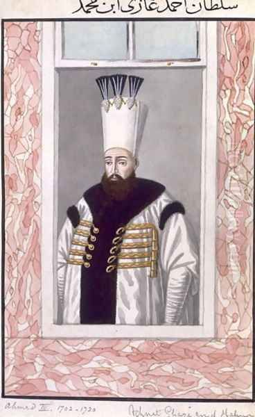 Ahmed III (1673-1736) Sultan 1703-30, from A Series of Portraits of the Emperors of Turkey, 1808 - view 1