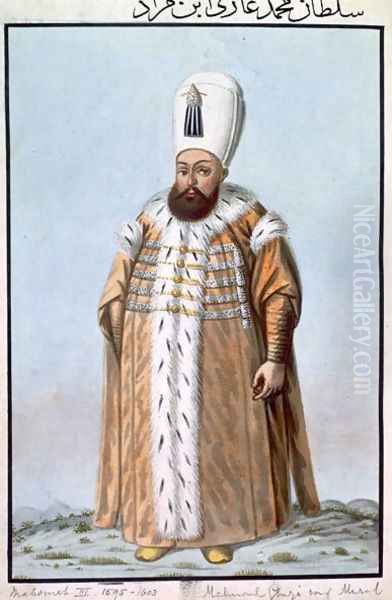 Mahomet (Mehmed) III (1566-1603) Sultan 1595-1603, from A Series of Portraits of the Emperors of Turkey, 1808 - view 1