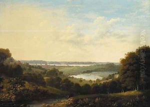 View of Southampton, with the River Itchen in the foreground and Southampton Water beyond by John Young