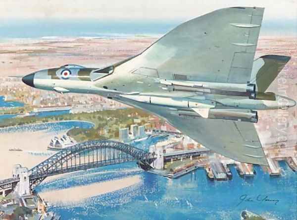 Vickers vulcan bomber command flying over Sydney, Australia - view 1