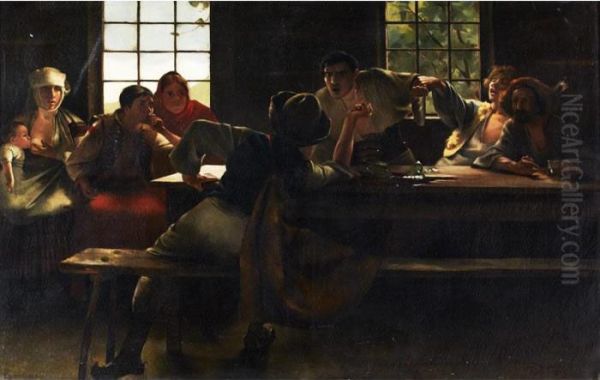 Heated Discussion In The Village Tavern - view 1