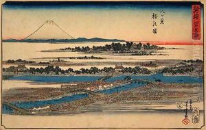 Picture of Eight-View Bridge, from the series Newly-selected Famous Place in Edo, 1855 by Utagawa Yoshimori