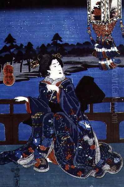 Girl on a Verandah at Night, 1850-51 - view 1