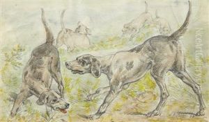 Hounds On The Scent by Arthur Fitzwilliam Tait