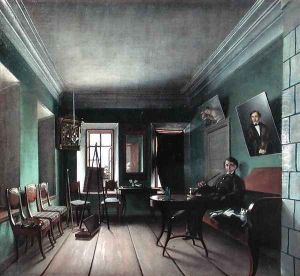 Interior of Bykov's House, 1850s by Grigory Vasilievich Yurov