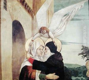 The Meeting of St. Anne and St. Joachim at the Golden Gate, c.1499 by Nicolas d' Ypres