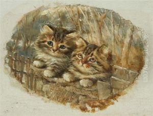 Two Tabby Kittens Overlooking A Fence