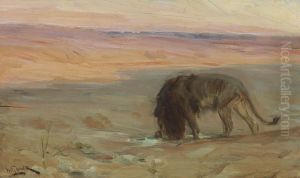 Lion Drinking by Henry Ossawa Tanner