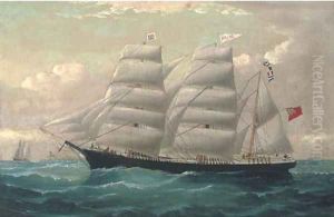The barque Rock City calling for a pilot off Point Lynas, Anglesey