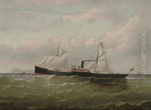 The steamer Francon approaching the South Stack Lighthouse